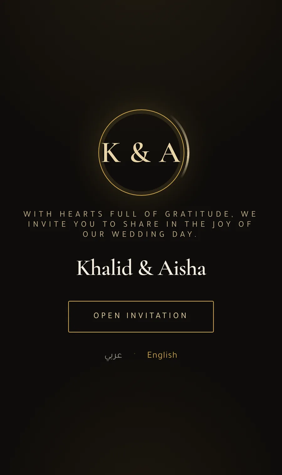 The invitation cover as a guest sees it on their phone